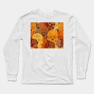 Halloween sugar skulls Long Sleeve T-Shirt